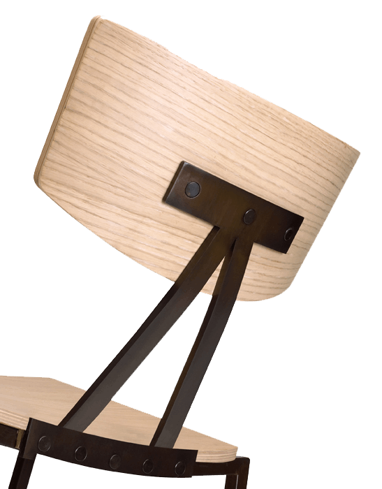 Schienale di sedia in legno e metallo di Mobilsedia